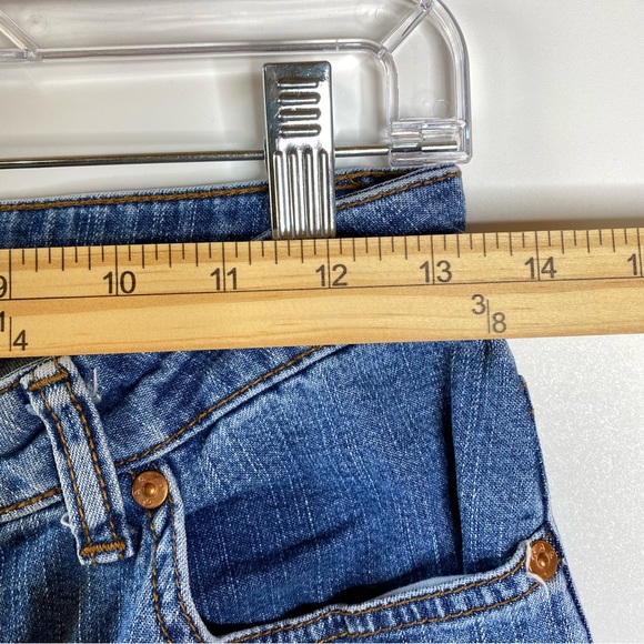 Gap Womens Boot Cut Capri Jeans Sz 6 Blue Medium Wash Distressed Stretch Denim - Picture 7 of 10